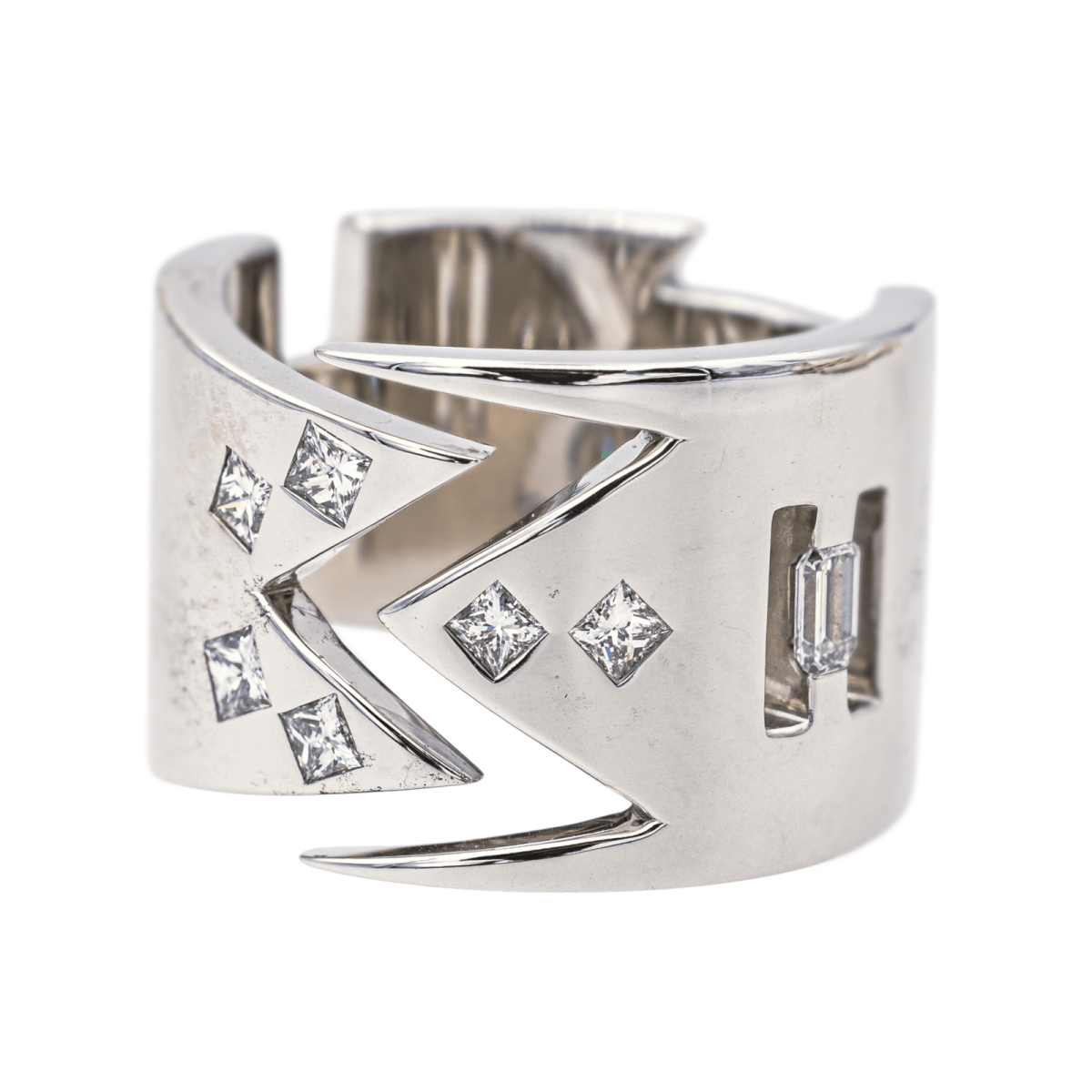 Bague Bandeau en or blanc et diamants - Castafiore