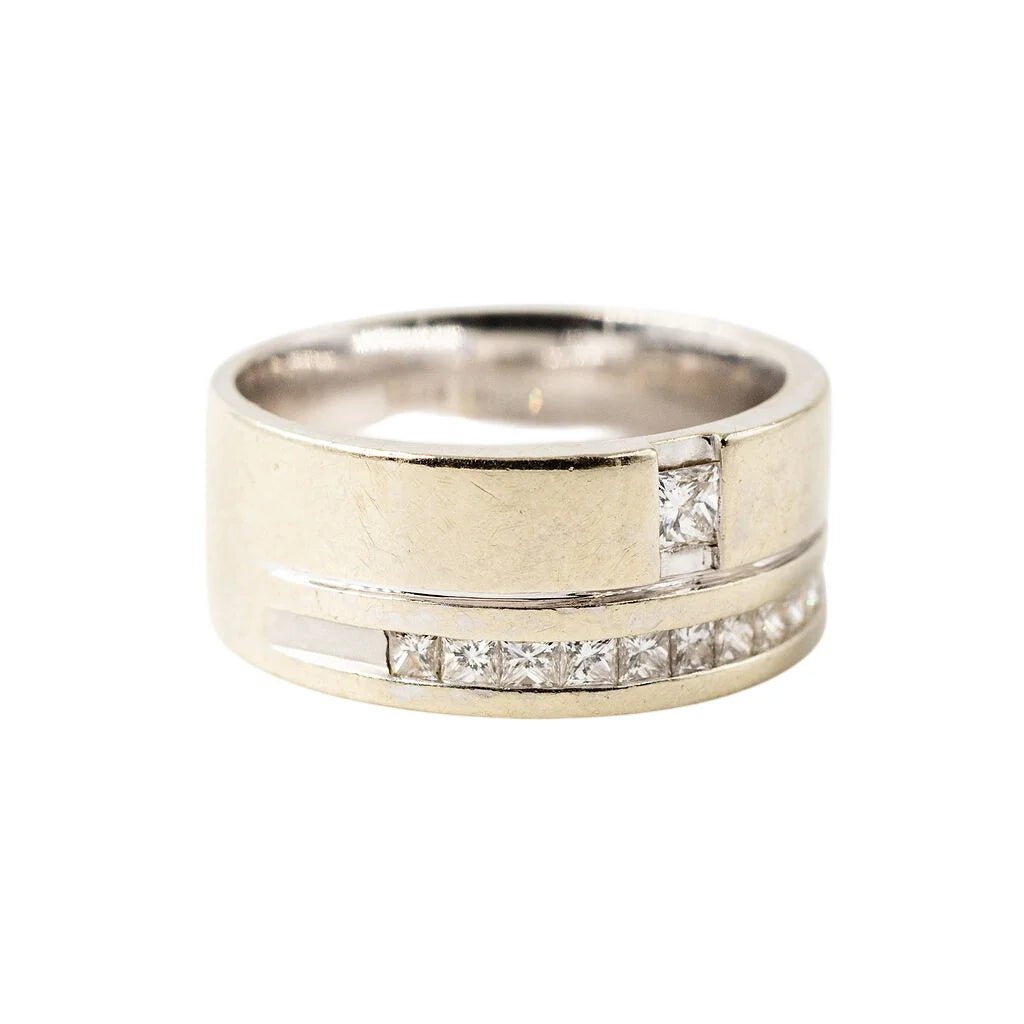 Bague Bandeau en or blanc et diamants