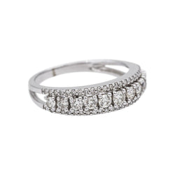 Bague Bandeau en or blanc et diamants - Castafiore