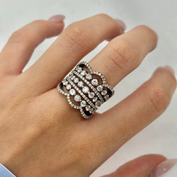 Bague Bandeau en or blanc et diamants - Castafiore