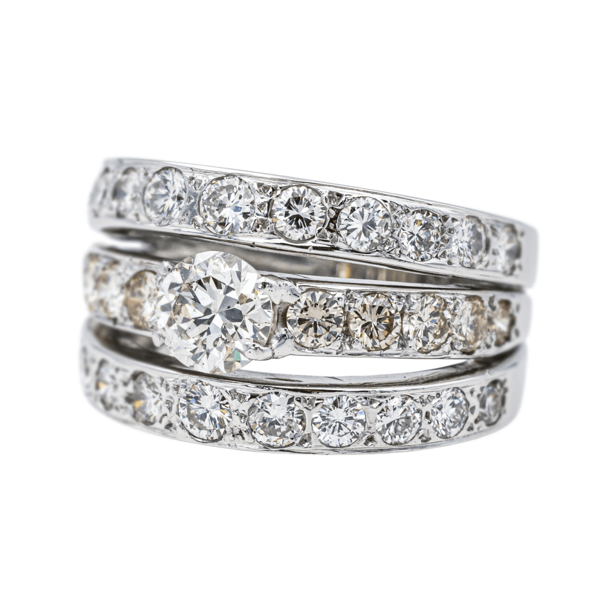 Bague Bandeau en or blanc et diamants - Castafiore