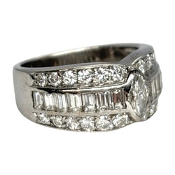 Bague Bandeau en or blanc et diamants - Castafiore