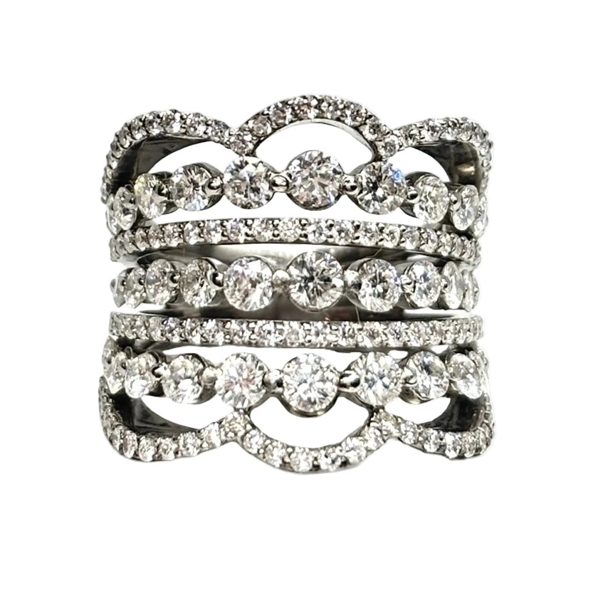 Bague Bandeau en or blanc et diamants - Castafiore