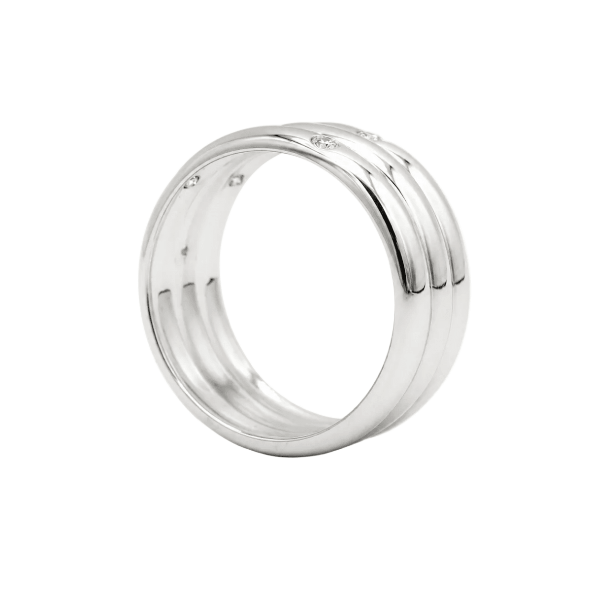 Bague Bandeau en or blanc et diamants - Castafiore