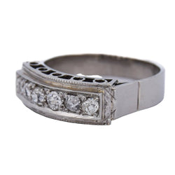 Bague Bandeau en or blanc et diamants - Castafiore