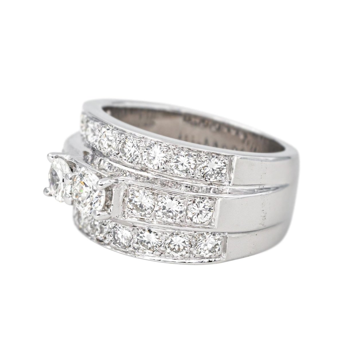 Bague Bandeau en or blanc et diamants - Castafiore