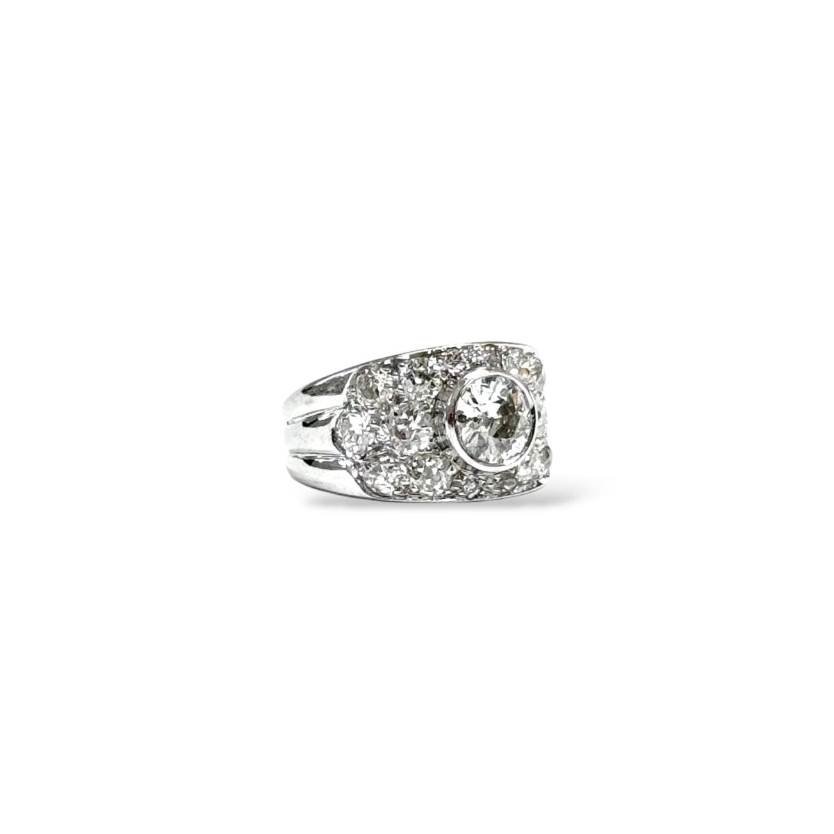 Bague Bandeau en or blanc et diamants - Castafiore