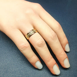 Bague Bandeau en or blanc et or rose - Castafiore