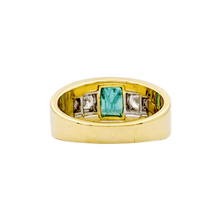 Bague Bandeau en or blanc, or jaune, émeraude et diamants - Castafiore