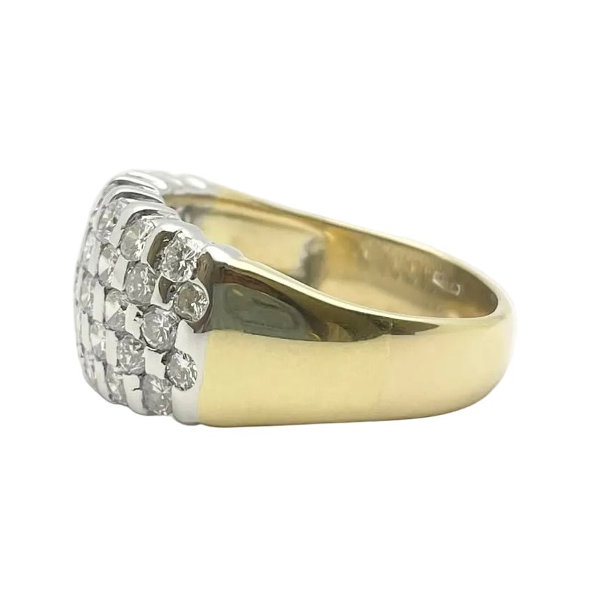 Bague Bandeau en or blanc, or jaune et diamants - Castafiore