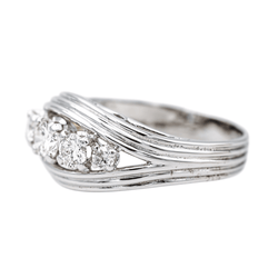 Bague Bandeau en or blanc, platine et diamants - Castafiore