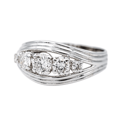 Bague Bandeau en or blanc, platine et diamants - Castafiore