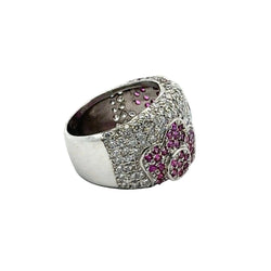 Bague Bandeau en or blanc, rubis et diamants - Castafiore