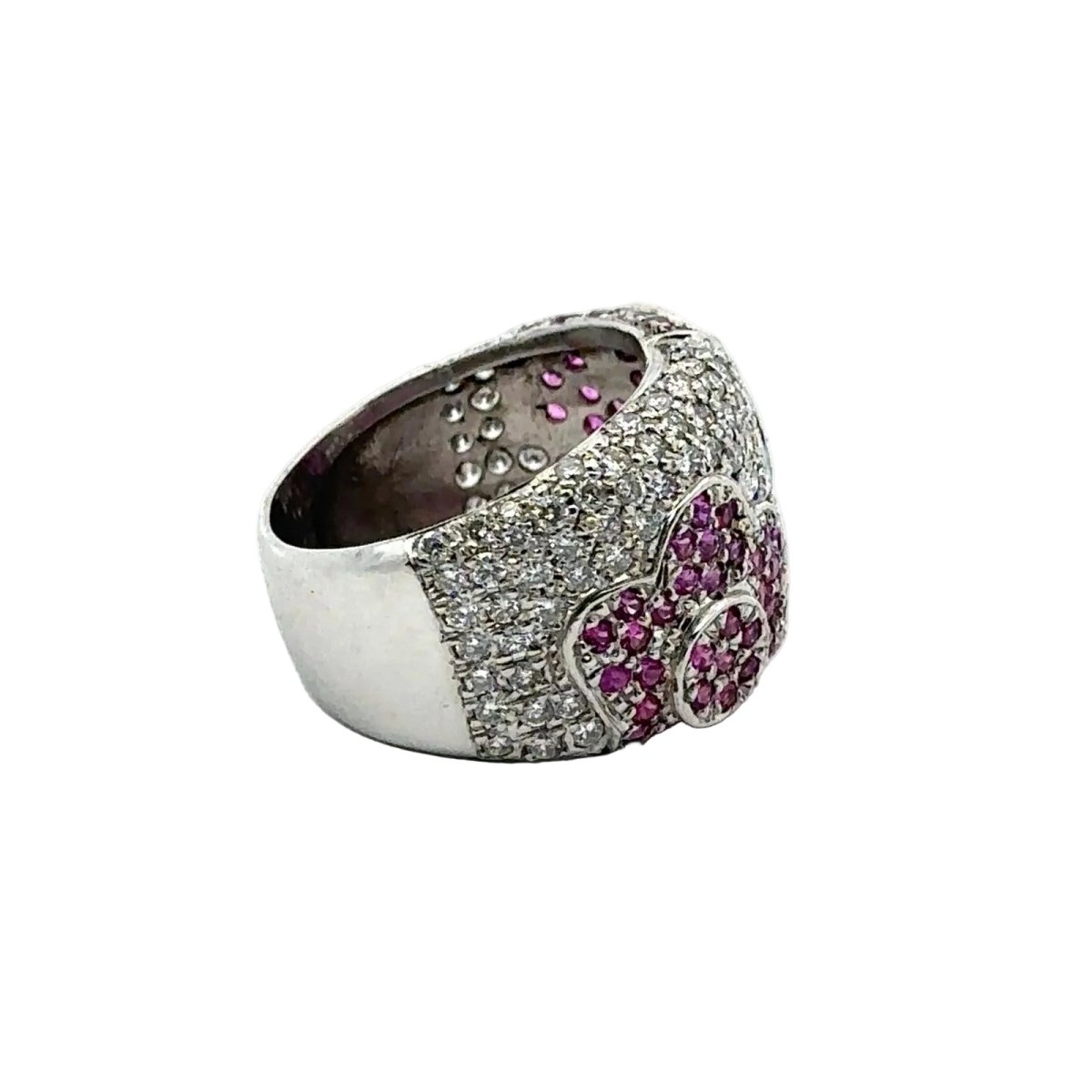 Bague Bandeau en or blanc, rubis et diamants - Castafiore