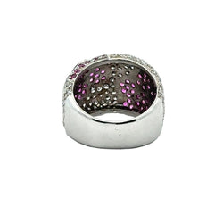 Bague Bandeau en or blanc, rubis et diamants - Castafiore