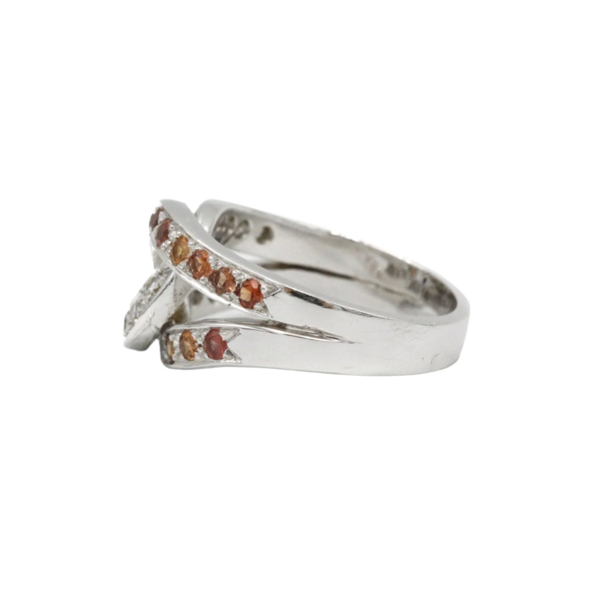 Bague Bandeau en or blanc, saphir et diamant - Castafiore