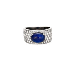 Bague Bandeau en or blanc, saphir et diamants - Castafiore