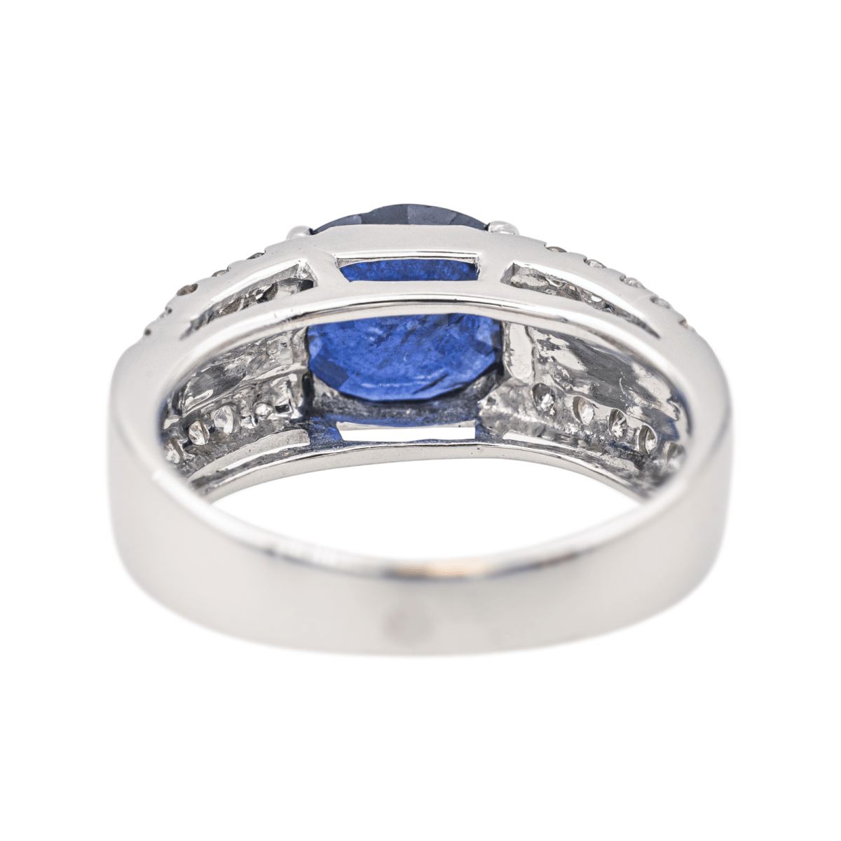 Bague Bandeau en or blanc, saphir et diamants - Castafiore