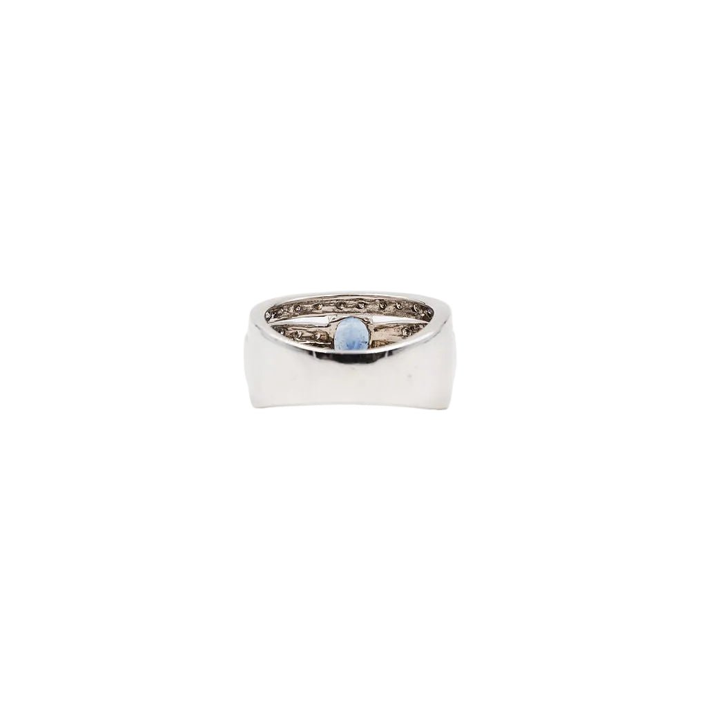Bague Bandeau en or blanc, saphir et diamants - Castafiore