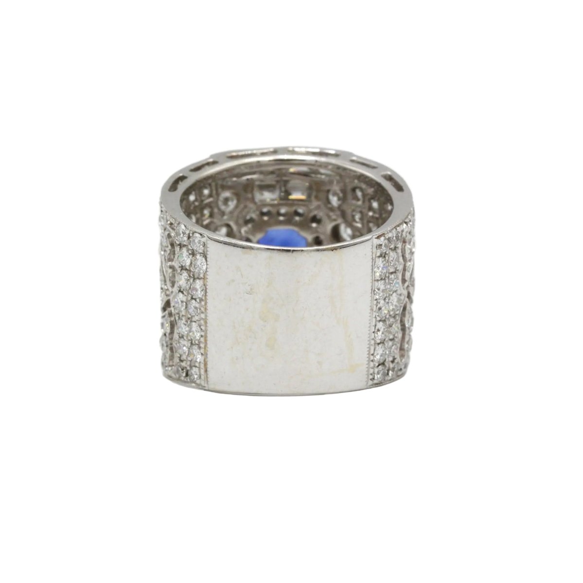 Bague Bandeau en or blanc, saphir et diamants - Castafiore