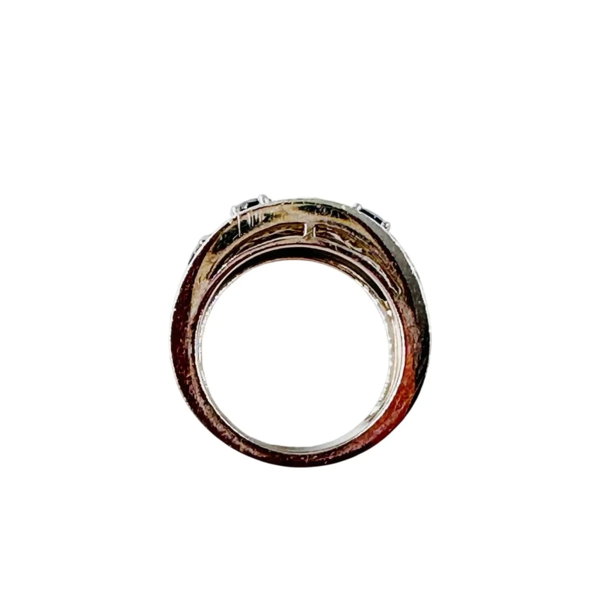 Bague Bandeau en or blanc, saphirs et diamants - Castafiore