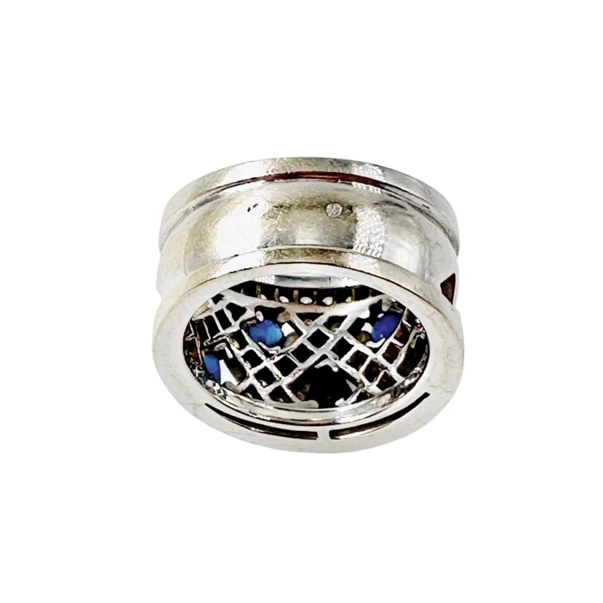 Bague Bandeau en or blanc, saphirs et diamants - Castafiore