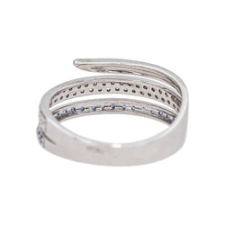 Bague Bandeau en or blanc, saphirs et diamants - Castafiore