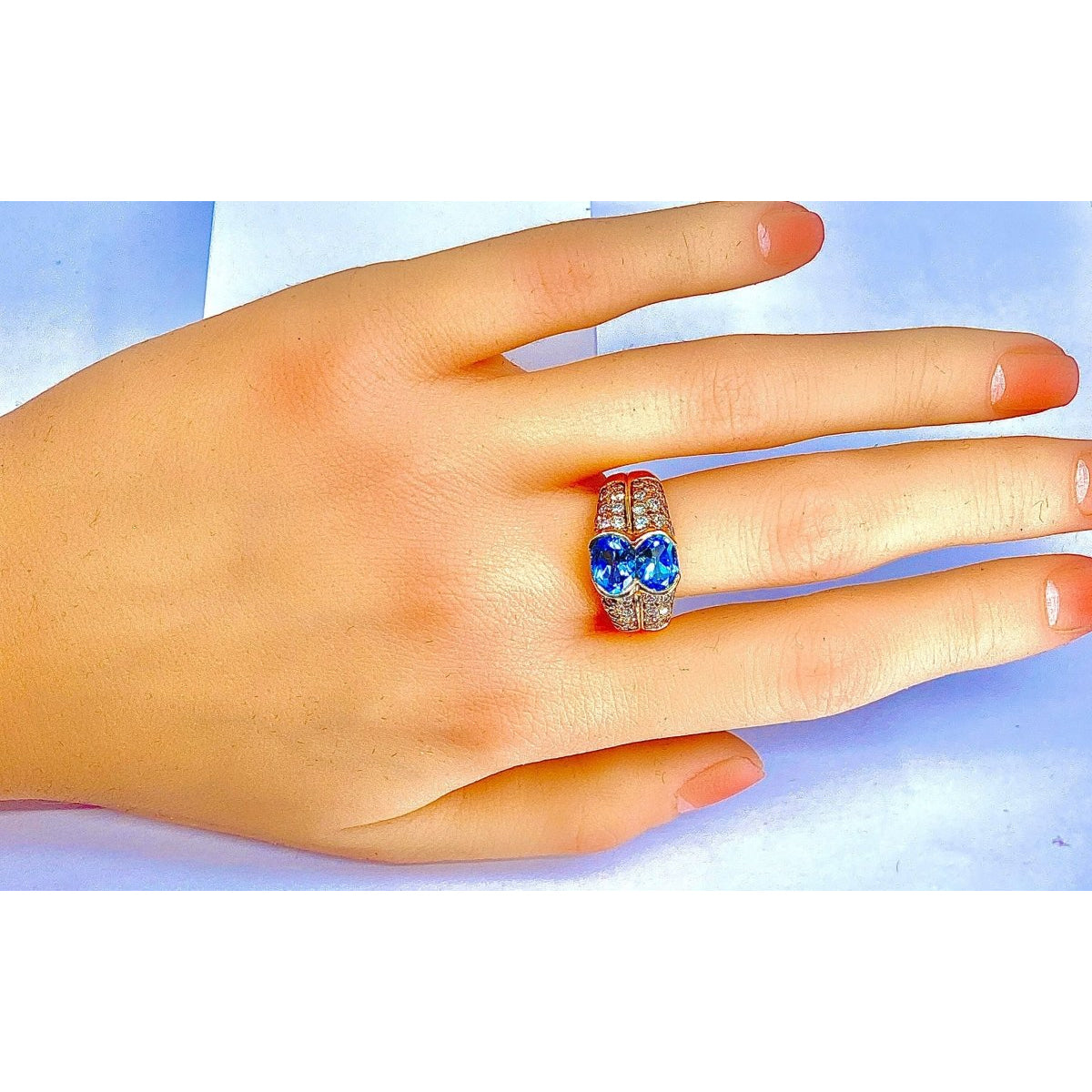 Bague bandeau en or jaune 18 carats,topaze et diamants - Castafiore