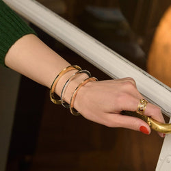 Bague Bandeau en or jaune, diamant et rubis - Castafiore