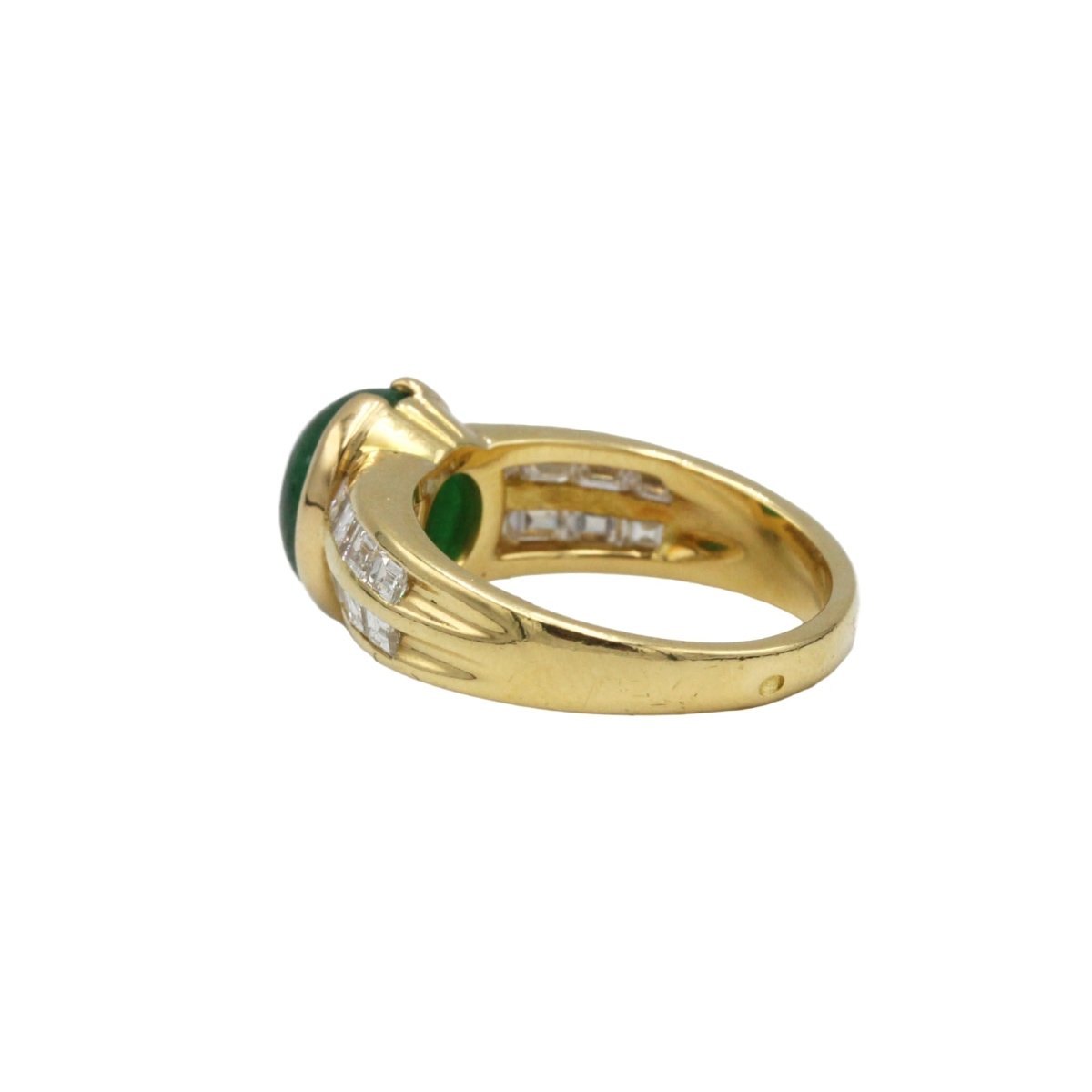 Bague Bandeau en or jaune, émeraude et diamants - Castafiore