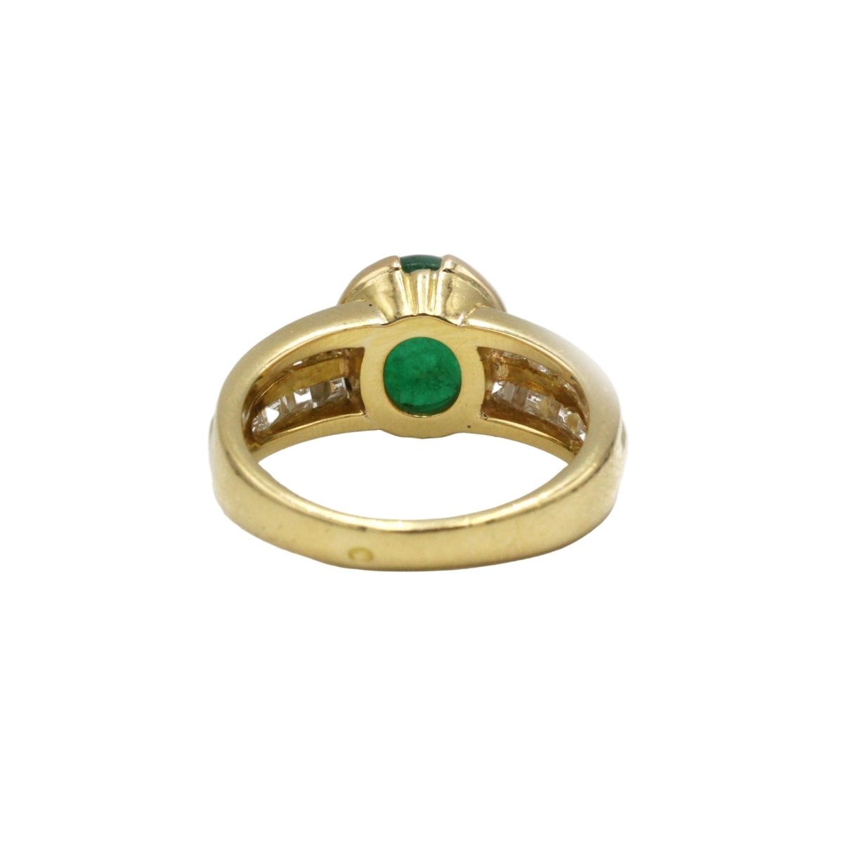 Bague Bandeau en or jaune, émeraude et diamants - Castafiore
