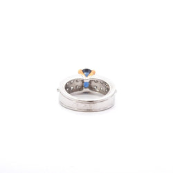 Bague Bandeau en or jaune et blanc, saphir et diamants - Castafiore