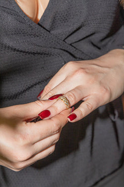 Bague Bandeau en or jaune et diamant - Castafiore
