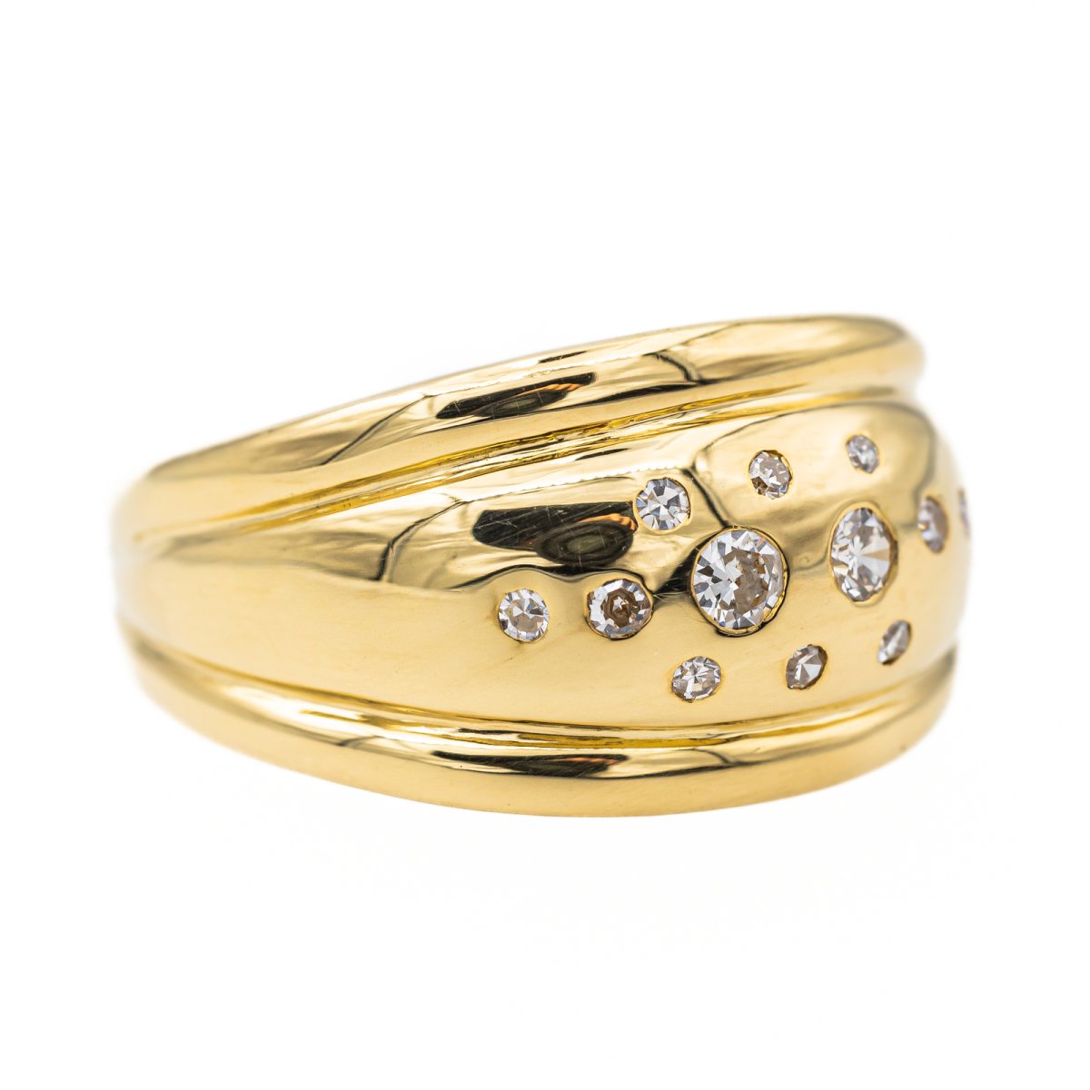 Bague Bandeau en or jaune et diamant - Castafiore