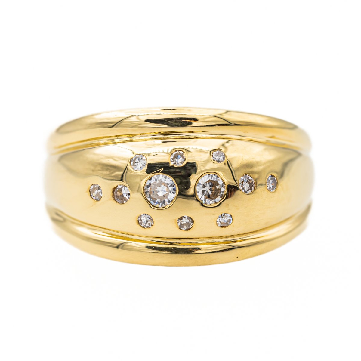 Bague Bandeau en or jaune et diamant - Castafiore