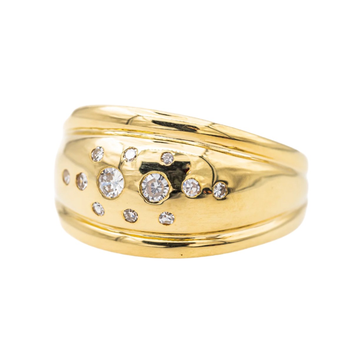 Bague Bandeau en or jaune et diamant - Castafiore