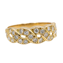Bague Bandeau en or jaune et diamant - Castafiore