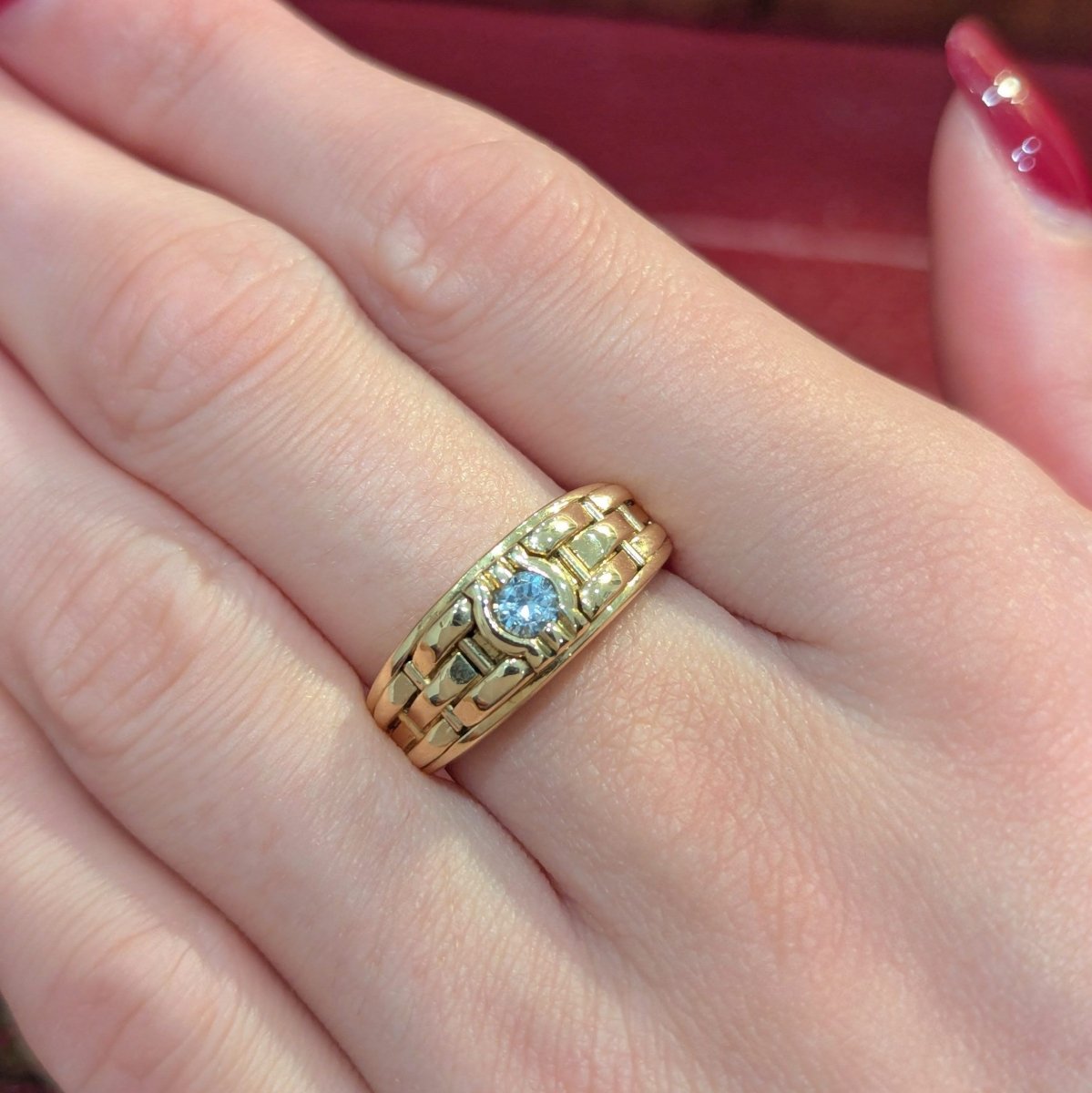 Bague Bandeau en or jaune et diamant - Castafiore