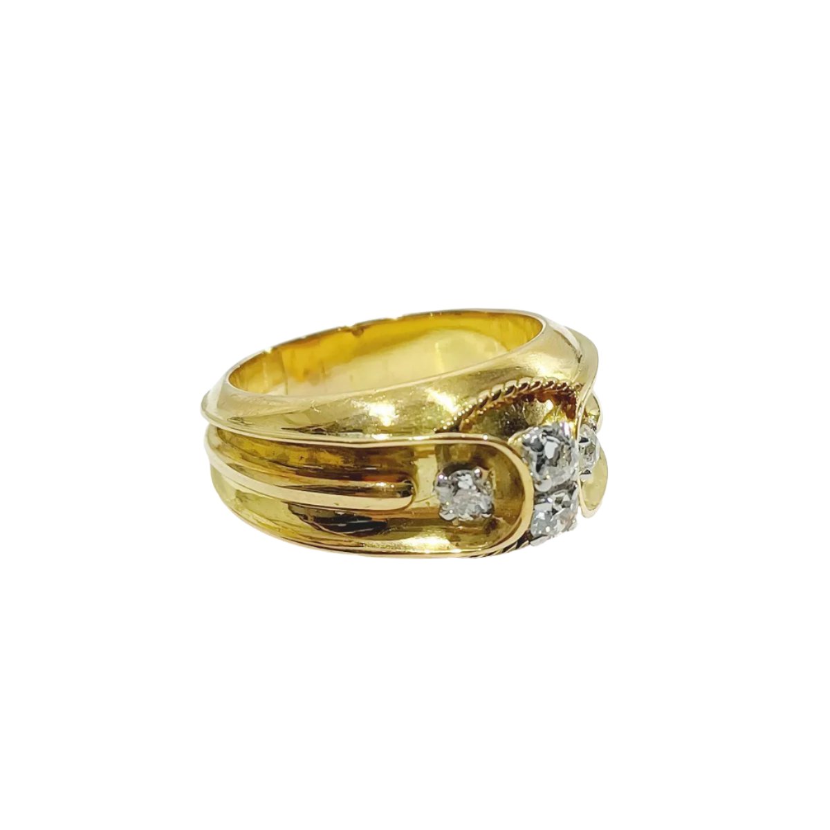 Bague Bandeau en or jaune et diamant - Castafiore