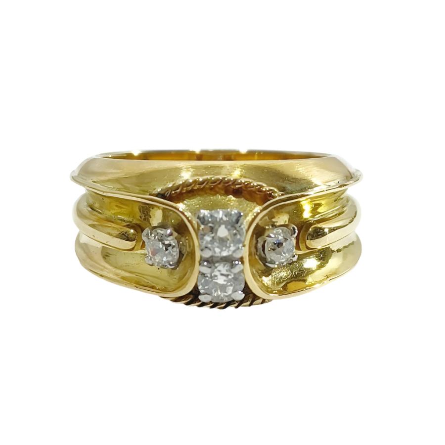 Bague Bandeau en or jaune et diamant - Castafiore