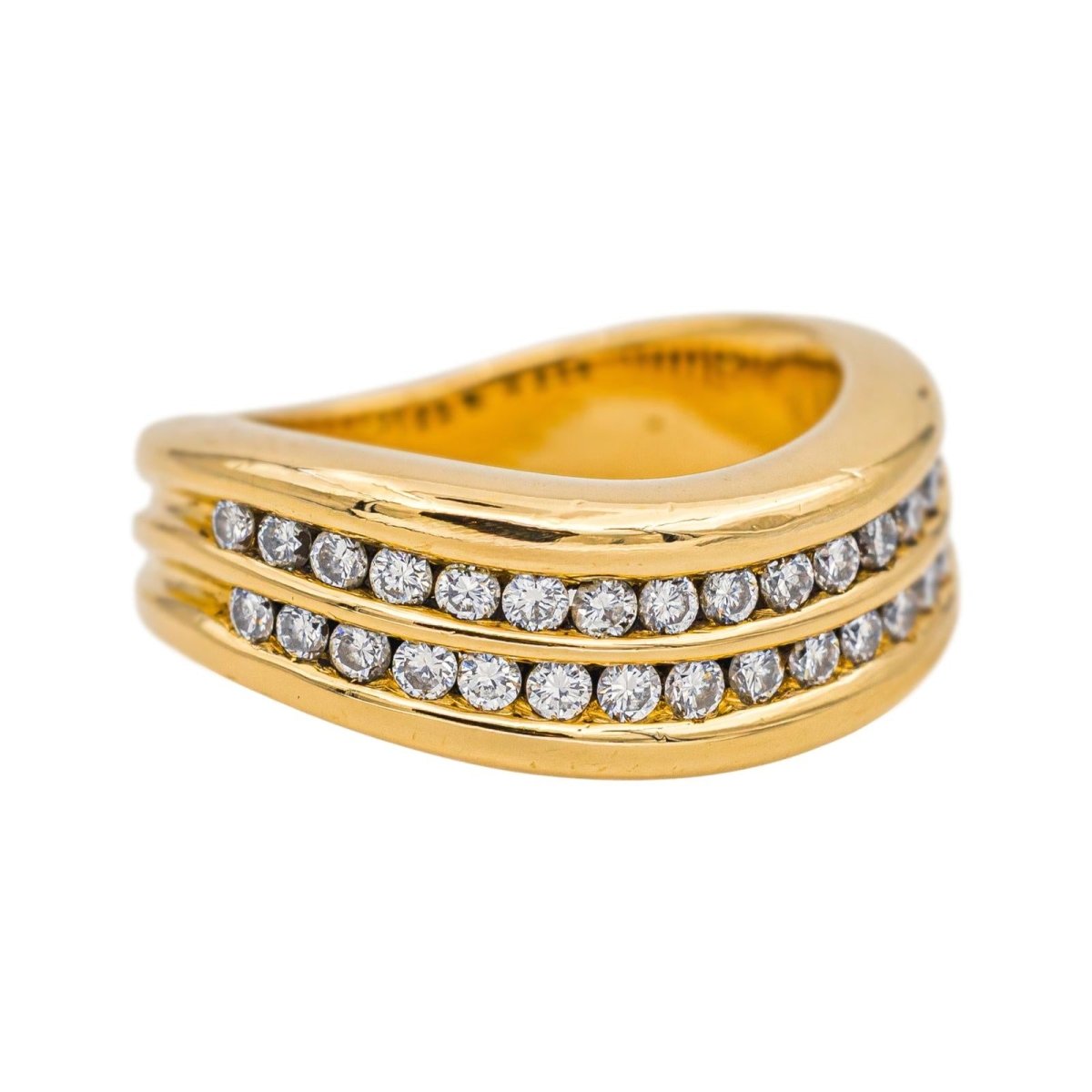 Bague Bandeau en or jaune et diamants - Castafiore