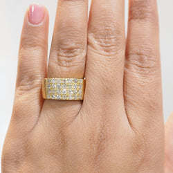 Bague Bandeau en or jaune et diamants - Castafiore