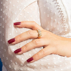 Bague BANDEAU en or jaune et diamants - Castafiore