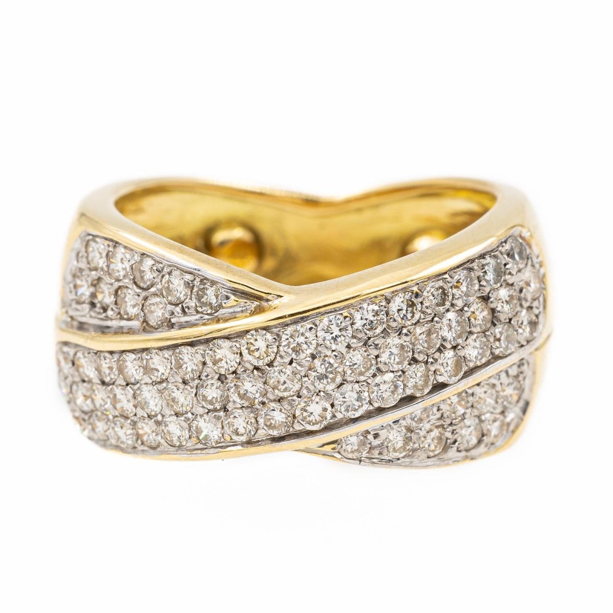 Bague Bandeau en or jaune et diamants - Castafiore