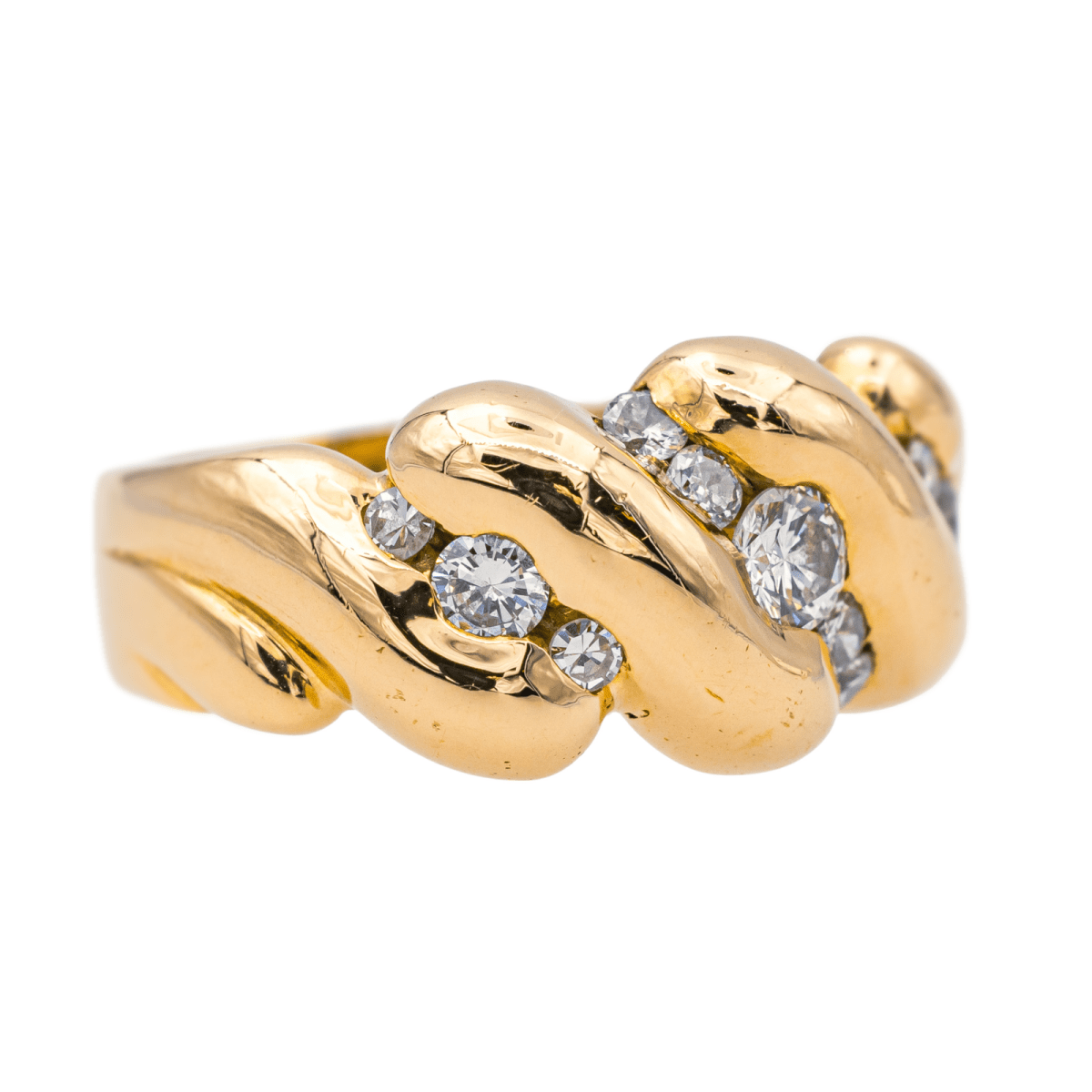 Bague BANDEAU en or jaune et diamants - Castafiore