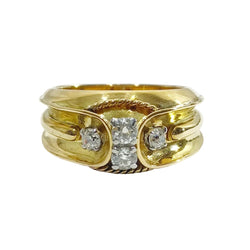 Bague Bandeau en or jaune et diamants - Castafiore