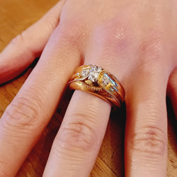 Bague Bandeau en or jaune et diamants - Castafiore