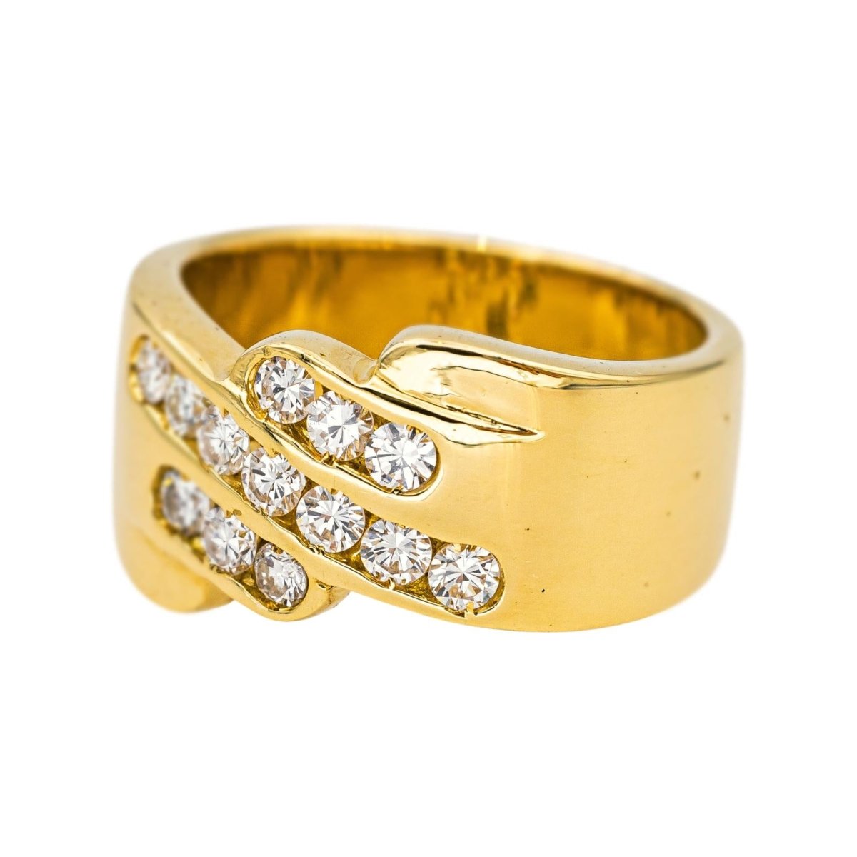 Bague Bandeau en or jaune et diamants - Castafiore