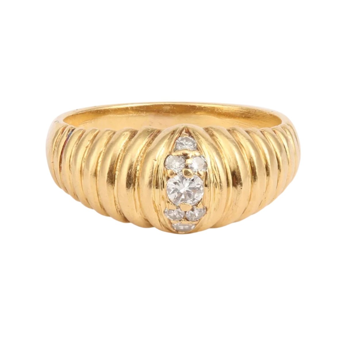 Bague Bandeau en or jaune et diamants - Castafiore