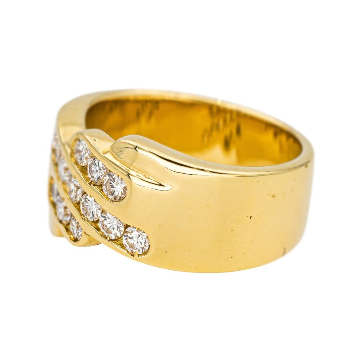 Bague Bandeau en or jaune et diamants - Castafiore